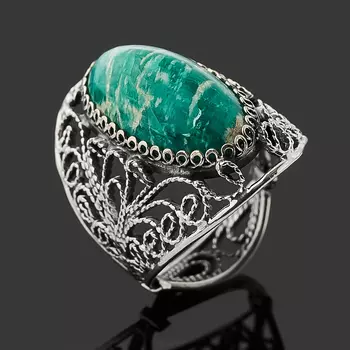 Кольцо амазонит (нейзильбер) размер 18