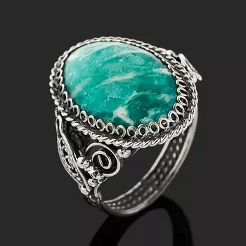 Кольцо амазонит (нейзильбер) размер 18