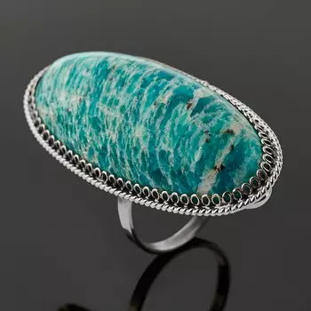 Кольцо амазонит (нейзильбер) размер 18,5