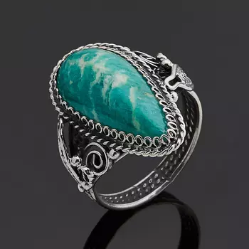 Кольцо амазонит (нейзильбер) размер 19