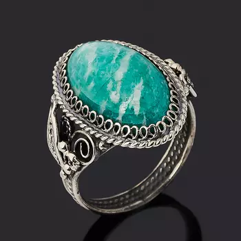 Кольцо амазонит (нейзильбер) размер 19