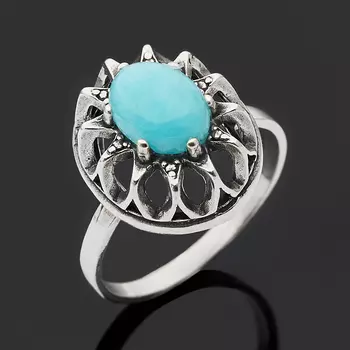 Кольцо амазонит (серебро 925 пр. оксидир.) размер 17,5