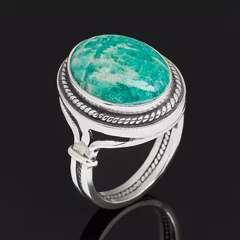 Кольцо амазонит (серебро 925 пр. оксидир.) размер 18,5