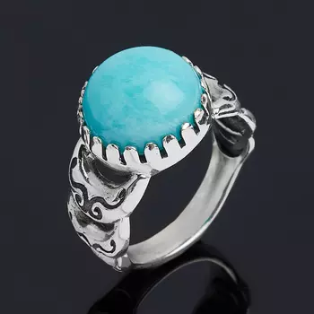 Кольцо амазонит (серебро 925 пр. оксидир.) размер 17