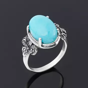 Кольцо амазонит (серебро 925 пр. оксидир.) размер 18