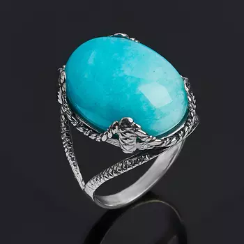 Кольцо амазонит (серебро 925 пр. оксидир.) размер 18