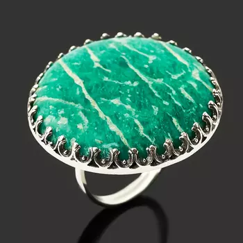 Кольцо амазонит (серебро 925 пр. оксидир.) размер 18,5