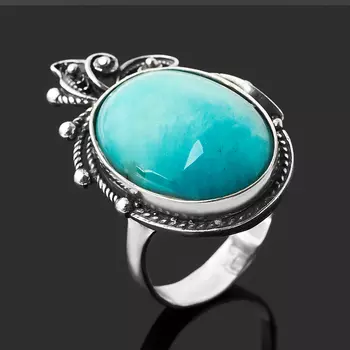 Кольцо амазонит (серебро 925 пр. оксидир.) размер 18,5
