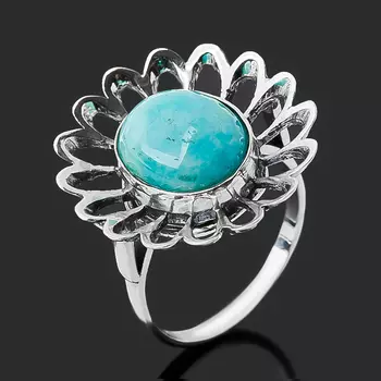 Кольцо амазонит (серебро 925 пр. оксидир.) размер 17,5