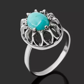 Кольцо амазонит (серебро 925 пр. оксидир.) размер 17,5