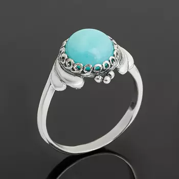 Кольцо амазонит (серебро 925 пр. оксидир.) размер 17,5