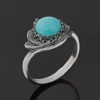 Кольцо амазонит (серебро 925 пр. оксидир.) размер 17