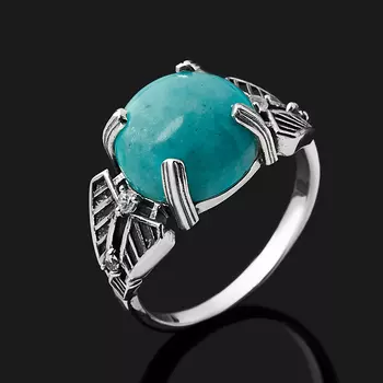 Кольцо амазонит (серебро 925 пр. оксидир.) размер 18,5