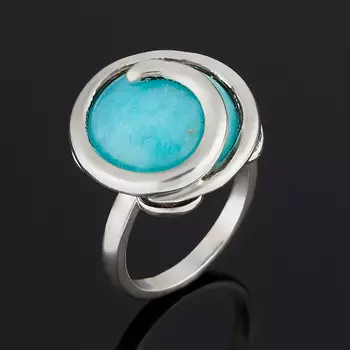 Кольцо амазонит (серебро 925 пр.) размер 17