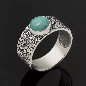 Кольцо амазонит (серебро 925 пр.) размер 18