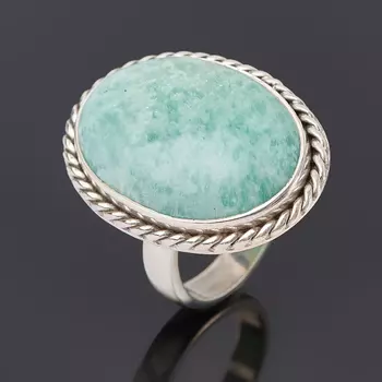 Кольцо амазонит (серебро 925 пр.) (регулируемый) размер 17,5