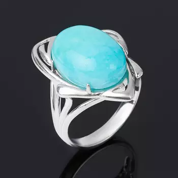 Кольцо амазонит (серебро 925 пр. родир. бел.) размер 18,5