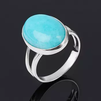 Кольцо амазонит (серебро 925 пр. родир. бел.) размер 17