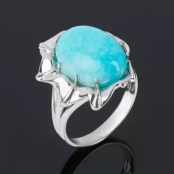 Кольцо амазонит (серебро 925 пр. родир. бел.) размер 18