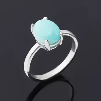 Кольцо амазонит (серебро 925 пр. родир. бел.) размер 18