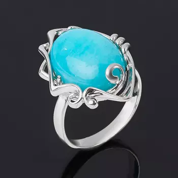 Кольцо амазонит (серебро 925 пр. родир. бел.) размер 18