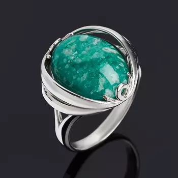 Кольцо амазонит (серебро 925 пр. родир. бел.) размер 17,5