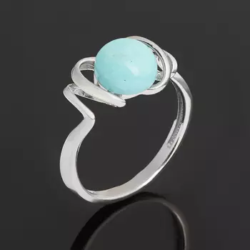 Кольцо амазонит (серебро 925 пр. родир. бел.) размер 18