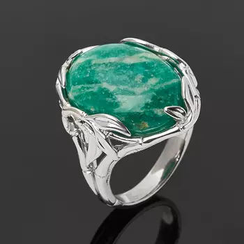 Кольцо амазонит (серебро 925 пр. родир. бел.) размер 17