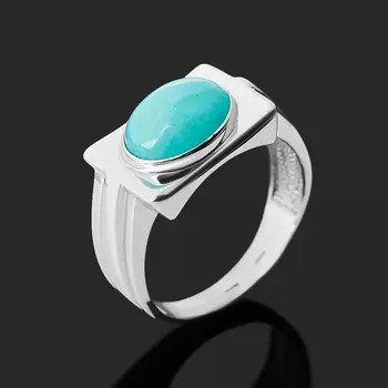 Кольцо амазонит (серебро 925 пр. родир. бел.) размер 18