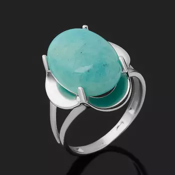Кольцо амазонит (серебро 925 пр. родир. бел.) размер 18