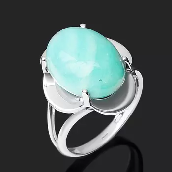 Кольцо амазонит (серебро 925 пр. родир. бел.) размер 18