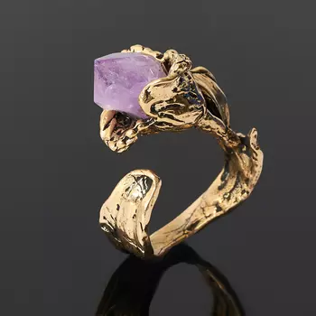 Кольцо аметист (бронза) (регулируемый) размер 18