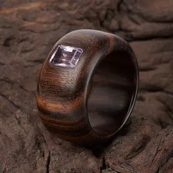 Кольцо аметист (дерево) огранка размер 18