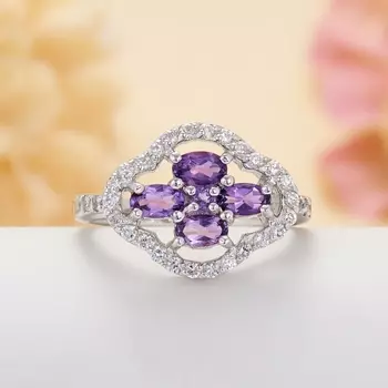 Кольцо аметист огранка (серебро 925 пр.) размер 18,5