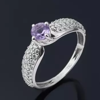 Кольцо аметист огранка (серебро 925 пр.) размер 18