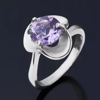 Кольцо аметист огранка (серебро 925 пр.) размер 16