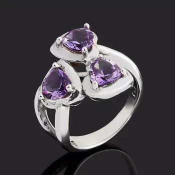 Кольцо аметист огранка (серебро 925 пр.) размер 17,5