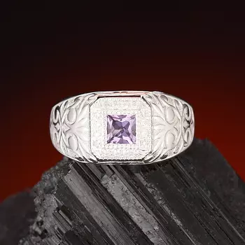 Кольцо аметист огранка (серебро 925 пр.) размер 21,5