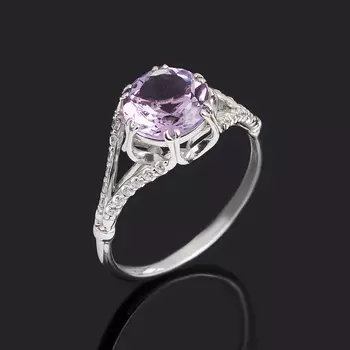 Кольцо аметист огранка (серебро 925 пр.) размер 17