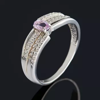 Кольцо аметист огранка (серебро 925 пр.) размер 17