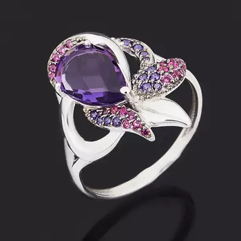 Кольцо аметист огранка (серебро 925 пр.) размер 17,5