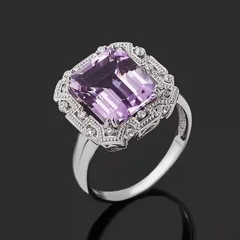 Кольцо аметист огранка (серебро 925 пр.) размер 20