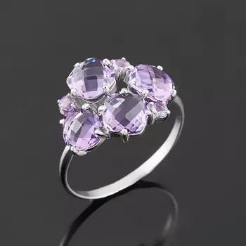 Кольцо аметист огранка (серебро 925 пр.) размер 18