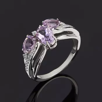Кольцо аметист огранка (серебро 925 пр.) размер 18,5