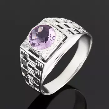 Кольцо аметист огранка (серебро 925 пр.) размер 21