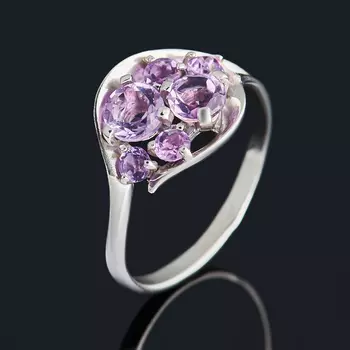 Кольцо аметист огранка (серебро 925 пр.) размер 17