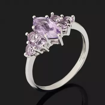 Кольцо аметист огранка (серебро 925 пр.) размер 18