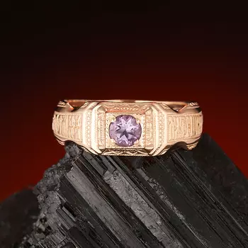 Кольцо аметист огранка (серебро 925 пр., позолота) размер 20,5