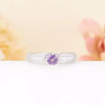 Кольцо аметист огранка (серебро 925 пр.) размер 17,5