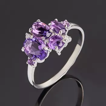 Кольцо аметист огранка (серебро 925 пр.) размер 18